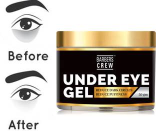Barbers Crew Premium Under Eye Gel to Reduce Dark Circles, Puffiness and Fine Lines Enriched with Aloe vera, Rose Extract & Vitamin E -