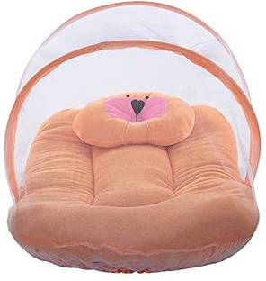 Kiwon Nylon Infants Washable Soft and Comfortable New Born Baby Bedding Set with Protective Mosquito Net and Pillow (0-6 Months) Mosquito Net
