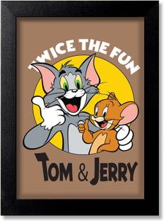 Blue Nexus Funny Tom n Jerry Cartoon Poster Wall Poster with Wall Frame Wall Stickers Room Art Poster_FBNWPK55 Digital Reprint 12 inch x 9 inch Painting