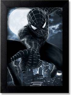 Blue Nexus Spider man Avenger Superhero Wall Poster with Wall Frame Wall Stickers Room Art Poster_FBNWPC62 Digital Reprint 12 inch x 9 inch Painting