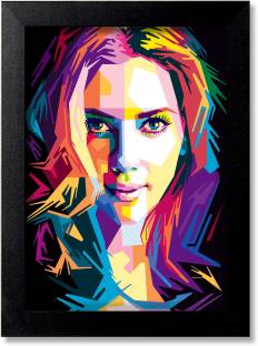 Blue Nexus Scarlett Johansson Vector Colorful legend Poster Wall Poster with Wall Frame Wall Stickers Room Art Poster_FBNWPL23 Digital Reprint 12 inch x 9 inch Painting