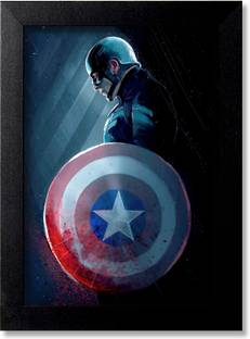 Blue Nexus Captain America Avenger Superhero Wall Poster with Wall Frame Wall Stickers Room Art Poster FBNWPC306 Digital Reprint 12 inch x 9 inch Painting