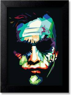 Blue Nexus Joker Heath Ledger Colorful Legend Poster Wall Poster with Wall Frame Wall Stickers Room Art Poster_FBNWPL14 Digital Reprint 12 inch x 9 inch Painting