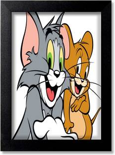 Blue Nexus Funny Tom n Jerry Cartoon Poster Wall Poster with Wall Frame Wall Stickers Room Art Poster_FBNWPK16 Digital Reprint 12 inch x 9 inch Painting