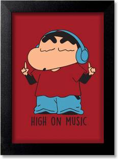 Blue Nexus Shinchan Funny Cartoon Poster Wall Poster with Wall Frame Wall Stickers Room Art Poster_FBNWPK101 Digital Reprint 12 inch x 9 inch Painting
