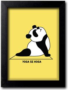 Blue Nexus Cute Panda Cartoon Poster Wall Poster with Wall Frame Wall Stickers Room Art Poster_FBNWPQ387 Digital Reprint 12 inch x 9 inch Painting