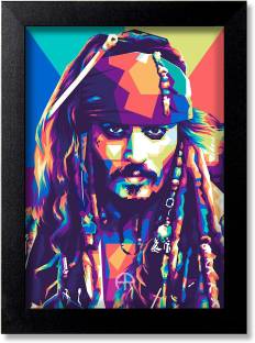 Blue Nexus Captain Jack Sparrow Johnny Depp Colorful legend Poster Wall Poster with Wall Frame Wall Stickers Room Art Poster_FBNWPL19 Digital Reprint 12 inch x 9 inch Painting