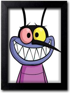 Blue Nexus Oggy Cockroaches Funny Cartoon Posters Wall Poster with Wall Frame Wall Stickers Room Art Poster_FBNWPK230 Digital Reprint 12 inch x 9 inch Painting