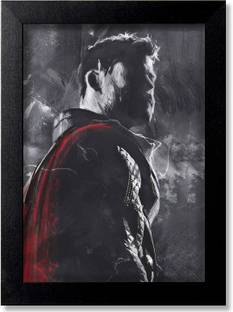 Blue Nexus Thor The God of Thunder Avenger Superhero Wall Poster with Wall Frame Wall Stickers Room Art Poster FBNWPC146 Digital Reprint 12 inch x 9 inch Painting