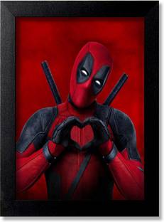 Blue Nexus Deadpool Superhero Wall Poster with Wall Frame Wall Stickers Room Art Poster FBNWPC283 Digital Reprint 12 inch x 9 inch Painting