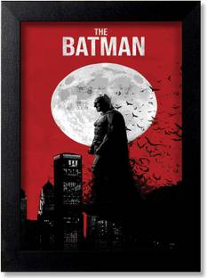 Blue Nexus DC Batman Superhero Wall Poster with Wall Frame Wall Stickers Room Art Poster FBNWPC134 Digital Reprint 12 inch x 9 inch Painting