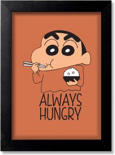 Blue Nexus Shinchan Funny Cartoon Poster Wall Poster with Wall Frame Wall Stickers Room Art Poster_FBNWPK98 Digital Reprint 12 inch x 9 inch Painting