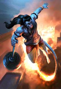 Lord Hanuman Ji poster | HD poster for pooja room & Wall Decor Paper Print (13 inch X 19 inch, 300GSM Thick Paper, Rolled in Safety tube) Photographic Paper