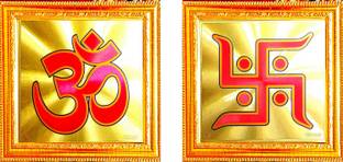 SUNINOW OM SWASTIK PHOTO FRAME FOR WALL DECOR | POOJA GHAR Religious Frame