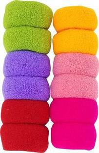SHD COLLECTIONS Small Thick Rubberbands Cottonwool, Extra Soft Bun,Ponytail Holders MultiColored Pair Pack of 12 Rubber Band (Multicolor) Rubber band Rubber Band