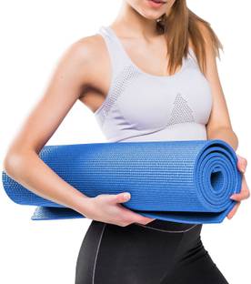 Estacell Yoga mat for Gym Workout and Flooring Exercise Blue 4 mm Yoga Mat