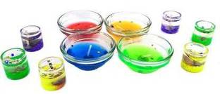 PANCIKAA Bowl Gel Candle with 6 Small Gel Candles Tea Light Candles for Diwali and Christmas Decoration Items Candle