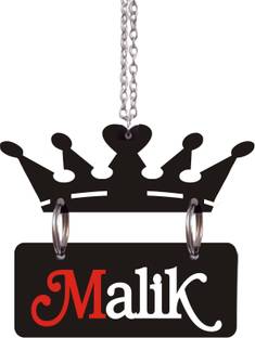 Chanda Creations 3D Acrylic Car Hanging MALIK with Crown Both Side Car Hanging Ornament