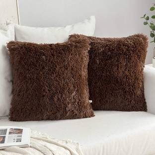 Wondershala Fur, Faux Silk, Microfiber Cushions Cover