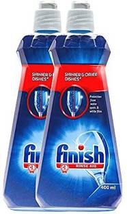 Finish Dishwasher Rinse Aid, Shine & Dry - 400 ml (Pack of 2) Dishwashing Detergent