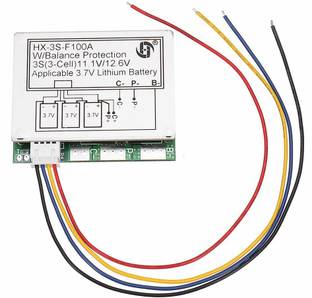INVENTO 1Pcs 3S 100A BMS PCB 11.1V 12.6V Li-ion Lithium ion 3 cell 18650 Battery Protection Board With Balance Protection Automotive Electronic Hobby Kit
