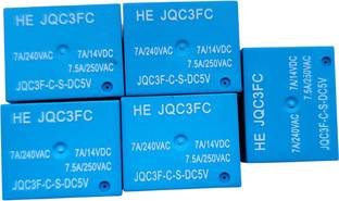 BitControl Solutions 5V 7A 5 Pin SPDT subminiature High Power Relay PCB Mount (Pack of 5) Preset Electronic Timer Switch