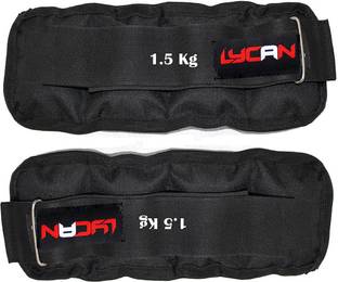 LYCAN FITNESS ANKLE WEIGHT (BLACK) 3KG PAIR (1.5KG X 2 PCS) (3kg) Black Ankle & Wrist Weight