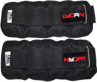 LYCAN FITNESS ANKLE WEIGHT (BLACK) 1KG PAIR (1KG X 2 PCS) (2 kg) Black Ankle & Wrist Weight