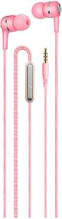 SPN Cute Trending Headphones Pink Color Earphones With Mic Wired Gaming