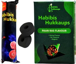 Habibis hukkaups Habibis Hukkaups Herbal Flavour Pan Ras (50 Grams)+Polo Coal+ Free Filter Pipe Box Hookah Charcoals