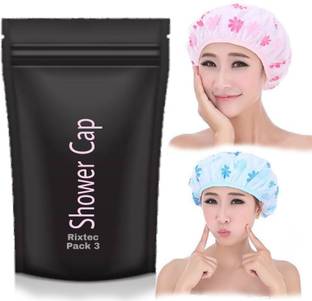 RIXTEC Shower Cap Bath Shower Cap ,Women Reusable Waterproof Women Shower Cap Girls Multiuse Shower Cap Adults Women Girls,Men,Kids,Babies,Homes,Spas,Salons,Hair Treatment,Beauty Parlors