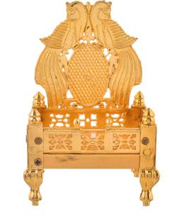 Great Art Great Art Aluminum God Singhasan (13 x 9 x 4 cm, Gold) Metal Home Temple