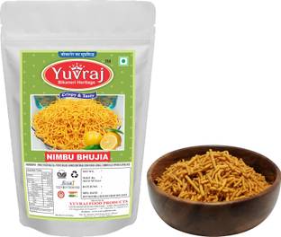 Yuvraj Food Product Nimbu bhujiya bikaneri Namkeen real Taste pack of 2 (350 gm x 2 )