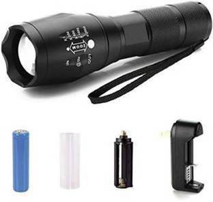 zm store 5 modes Flashlight LED T6 with Super Bright Cree t6 light with Rechargeable battery and charging kit with Zoom option powered by rechargeable battery OR ( 3xAAA bateries not included,) Torch Torch