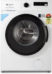 MOTOROLA 7 kg 5 Star Rating Garment Sterilization Fully Automatic Front Load Washing Machine with In-built Heater White