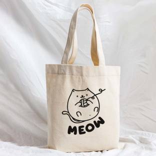 KOTART Graphic Printed Shopping Tote Bags with Long Handle - Cotton Tote Bag - Eco Friendly Multipurpose tote Bags Multipurpose Bag