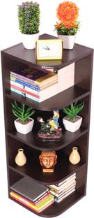 mahaakaay Esta Engineered Wood Big Corner Stand Set of 5 Size 12.4 X12.4 X 35.4 Inch Wenge Engineered Wood Open Book Shelf