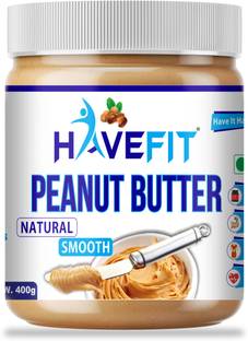 HAVEFIT Natural Peanut Butter Smooth 400 G | Unsweetened | Produced with 100% Peanuts | 30% Protein | 0 Added Sugar | 0 Added Salt | 0 Hydrogenated Oils | Non GMO | Gluten Free | Vegan