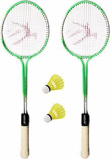 KNK Multicolour Badminton kit Set Of 2 Piece Racquet with 2 Piece Plastic ShuttleCock Badminton Kit