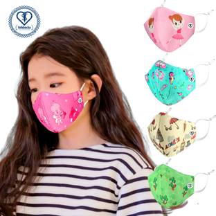 SUBHUSHA SUPER SAFETY 3 Layer Cotton Digital printed kids mask combo pack Reusable Washable Breathable Skin Friendly Soft Cotton Fabric Face Mask with Adjustable Ear loops for Boys Girls Children Babies (Anti Pollution Mask , Anti Viral Mask , Anti Bacterial Mask ) (School Mask , Outdoor Mask , Kids Party Mask) (Child Mask , Kids Mask 3 years, Kids Mask 4 years , kids Mask 5 years , kids mask 6 years , kids mask 7 years , kids mask 8 years , kids mask 9 years , kids mask 10 years up to 14 yrs ) DP-04 Digital Print Reusable, Washable Cloth Mask