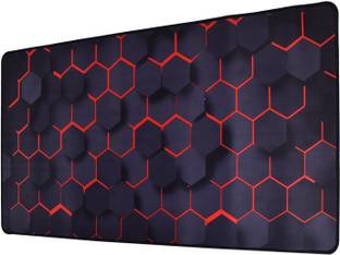 AEGON Large Extended XXL Gaming Mouse Pad with Non-Slip Rubber Base, Stitched Embroidery Edge Mouse Mat for Laptop, Computer & Desk -80 x 40 x 0.3 cm- Hexagon Print Mousepad