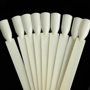 Bombastic 50PCS POPS NAIL ART TIPS STICKS DISPLAY STAND WHITE NUDE SALON CHART FALSE NAIL