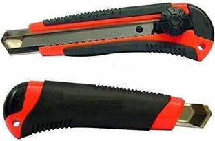 DSR Heavy Duty 18 mm Cutter Knife with 10 Replacement Blades Plastic Grip Hand-held Paper Cutter