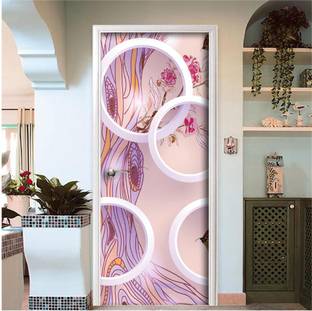 BPDESIGNSOLUTION 76.2 cm 3D Circle Door Sticker Wallpaper Self Adhesive Sticker