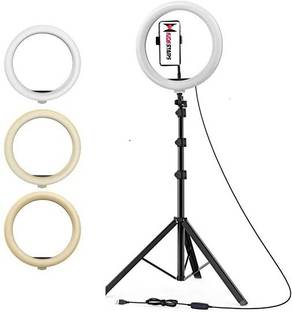 Kankali 10 inch Big LED Selfie Ring Light with 7 Feet Extendable Tripod Stand with 3 light mode(white, warm, yellow) Ring Flash Tripod, Tripod Ball Head, Tripod Clamp