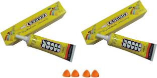 wroughton Multipurpose E-8000 Self Leveling Transparent Adhesive Glue for Jewelry, Rhinestone Craft work, Repair Touch Screen of All Mobile Phones- Pack of 2 Adhesive