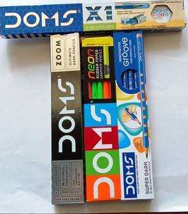 DOMS Combo pack-groove pencil,neon pencil,X1 extra dark pencil and zoom ultimate dark pencil