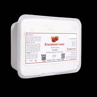 M S BAKESHOP Strawberry Bake Premium Quality Fondant(White) Sugar Paste
