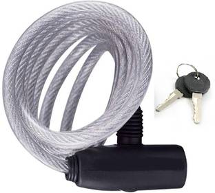 THE MORNING PLAY GREY CYCLE LOCK UNIVERSAL BIKE LOCK GREY(8 MM TWISTED STEEL) WITH 2 KEYS & 1 METER LENGTH FOR CYCLE Cable Lock