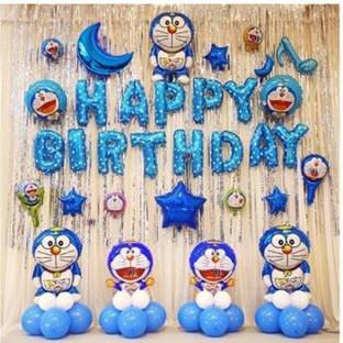 Inispire2Fashion Printed Doraemon Theme Combo kit PAck for Party Decorations (set of 50) Letter Balloon